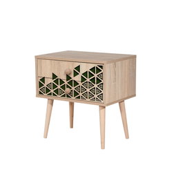 Hanah Home Two - 121 Mesilla de Noche Roble Sonoma, 2 Cajones, Tablero de Partículas Recubierto de Melamina, 60 cm Ancho